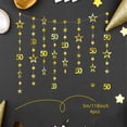 thumbnail image 3 of Decoraciones para el 50.° cumpleaños en oro, número 50, círculo, puntos, estrellas brillantes, guirnalda, banderines colgantes metálicos, serpentinas, telón de fondo para decoración de fiesta de 50, 3 of 8