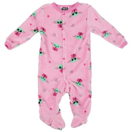 

The Mandalorian Chibi Grogu Infant Footie Pajamas Pink - 3-6 Months