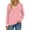 Pink, variant on Color Block T Shirts for Women V Neck Long Sleeve Womens Shirts Loose Fall Tops with Pocket