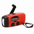 thumbnail image 1 of Red Crank Radio with Solar Cells, Flashlight and 2000mAh Powerbank Emergency Radio, Survival, 1 of 4