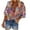 Pink, variant on EQWLJWE Long Sleeve Shirts For Women Clearance Women Loose Tops V-Neck 3/4 Sleeve Retro Symmetric Print Pattern Front Button Cardigan Shirt Tops T-shirt