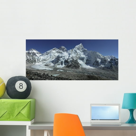 Mount Everest Himalaya Wall Mural by Wallmonkeys Peel and Stick Graphic (36 in W x 16 in H) WM314074