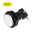thumbnail image 1 of Juego de botón pulsador redondo de 46 mm, interruptor pulsador LED iluminado de 12V con microinterruptor para arcade de video, blanco, 5 piezas, 1 of 5