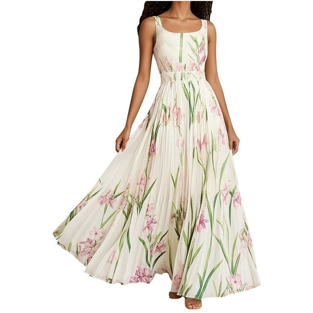 Robe Longue Ajustée à Imprimé Floral pour Femmes - Chic et Élégante