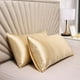 thumbnail image 1 of Funda de Almohada de Satén, Funda Suave para Almohada con Textura Sedosa, Tela Lisa con Cierre de Sobrecostura, 51 x 76 cm para Protección del Cabello y la Piel, 1 of 6