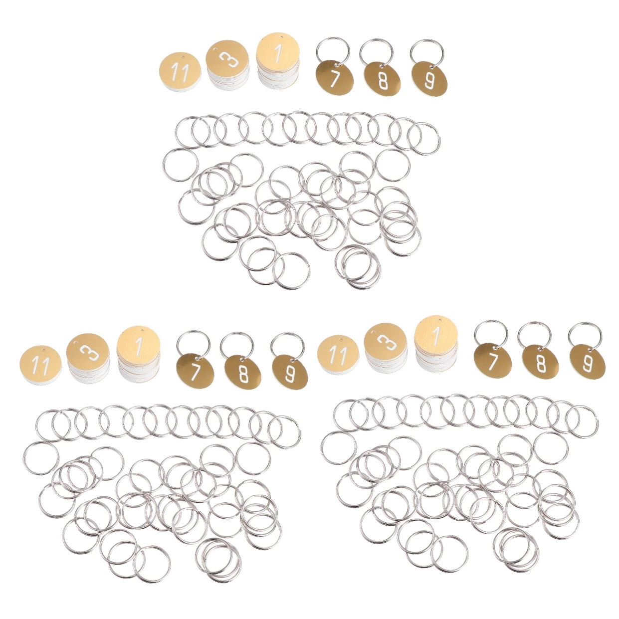 Raindrops 150 pcs  Engraved Plastic Number Tags Key Tags with Rings for Hotel Shop Use