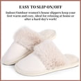 thumbnail image 6 of Women's Indoor Outdoor Memory Foam House Slippers,Cozy Fluffy Non-Slip Sole,Faux Fur House Shoes/Ivory, 6 of 7