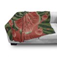 thumbnail image 3 of Summer Soft Flannel Fleece Throw Blanket, Beach Fruit Vegetarian Garden Health Life Hot Season Image, Cozy Plush for Indoor and Outdoor Use, 60" x 80", Hunter Green Dark Coral, by Ambesonne, 3 of 6