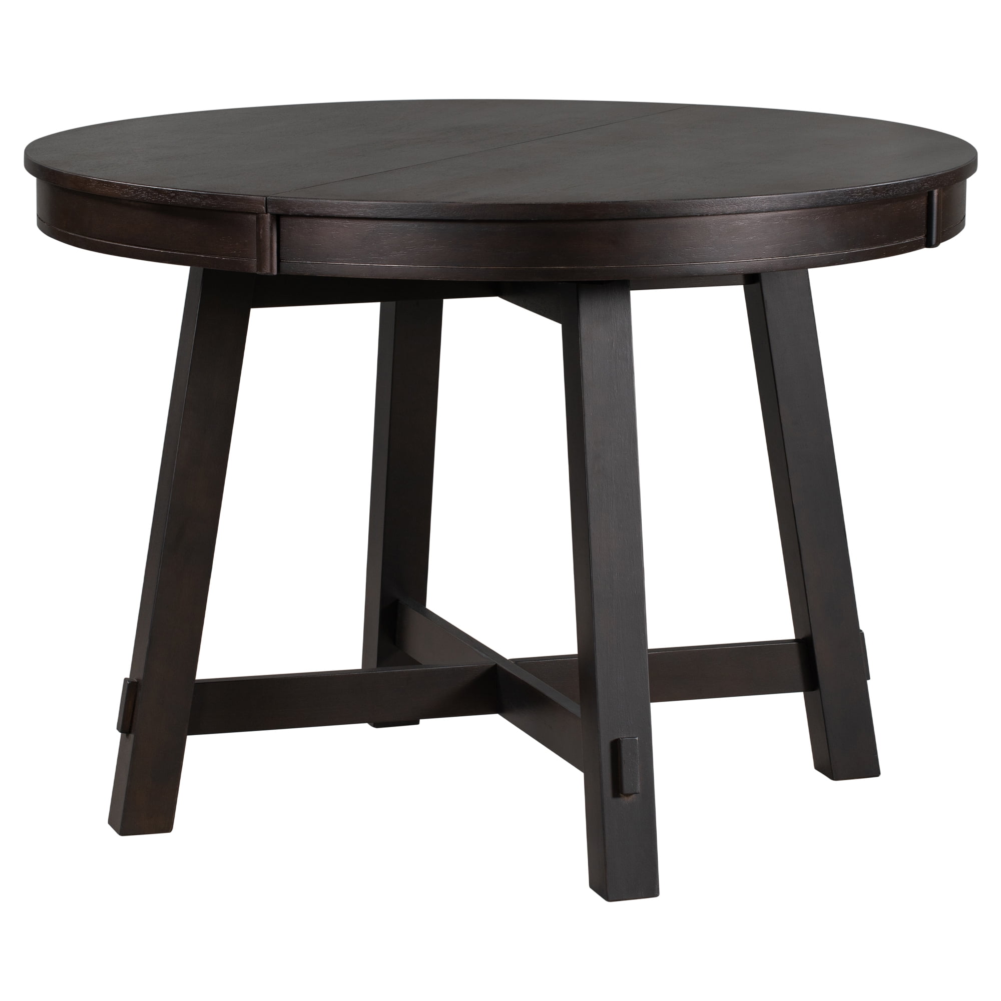 Euroco 42in-58in Extendable Round Dining Table for 4-6, Modern Oval Kitchen Table with Removable Leaves & Wood Base,Dinner Table for Kitchen Dining Room,Space Saving,Espresso
