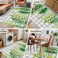 thumbnail image 6 of Spring Leaves Area Rugs Collection 3'x5', Pastoral Garden Botanical Gray Plaid Non Slip Indoor Rectangle Throw Runner Rug Floor Mat Carpet for Living Room Dining Table Bedroom Nursery, 6 of 9