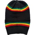 thumbnail image 7 of Jiibva Fashion Rasta Beanie Hat Winter Hats Ribbed Knitted Hat Peaked Cap Two Ring Ribbed Knit for Woman, 7 of 7