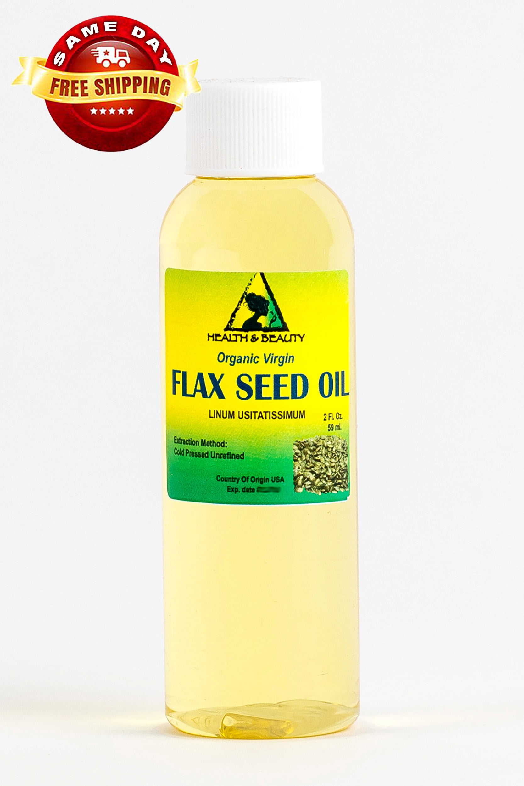 FLAX SEED OIL ORGANIC CARRIER VIRGIN COLD PRESSED PURE 2 OZ