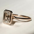 thumbnail image 3 of Cora Jewellery 2.25CT Bezel Set Emerald Cut Moissanite Engagement Ring For Women, 18K Rose Gold, 3 of 5