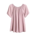 thumbnail image 2 of TaTaai Womens Two Piece Set Off Shoulder Short Sleeve Puff Sleeve Top with Drawstring Waist Straight Leg Pants Solid Soft Breathable Casual Outfit Gift, 2 of 9
