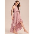 thumbnail image 4 of Drtj 2-14T Chiffon Flower Girls Dresses Wedding Party Halter Sleeveless Junior Bridesmaid Dress, 4 of 6