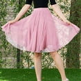 thumbnail image 2 of Women Skirts Knee Length Tulle Skirt High Waist A-line Pleated Princess Skirts Evening Gown Prom Wedding Skirt, 2 of 7