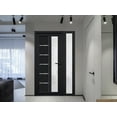 thumbnail image 5 of Front Exterior Prehung FiberGlass Door Frosted Glass / Manux 8088 Matte Black / Side Exterior Window / -W36+16" x H80"-Right-hand Inswing, 5 of 6