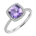 thumbnail image 4 of Lafonn Aria Sterling Silver Platinum Plated Lassire Amethyst and Simulated Diamonds Womens Ring, 4 of 5