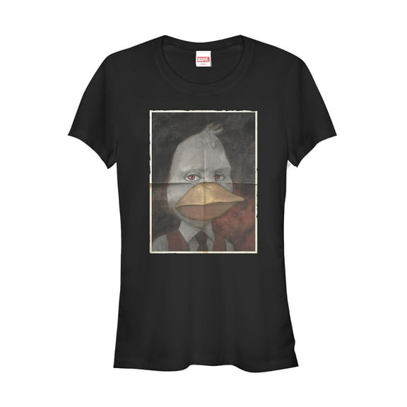 Junior's Marvel Howard the Duck Folded Portrait Graphic Tee Black Medium