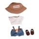 thumbnail image 1 of Mono de muñeca en miniatura,Ropa de muñeca de felpa para juego de simulación de muñecas de 15 cm,Ropa de muñeca de felpa de 15 Cm,mono vaquero,sombrero,Trajes Zapatos de oso musical, 1 of 9