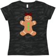 thumbnail image 3 of Inktastic Cute Gingerbread Girl with Red Plaid Bow Women's T-Shirt, 3 of 5