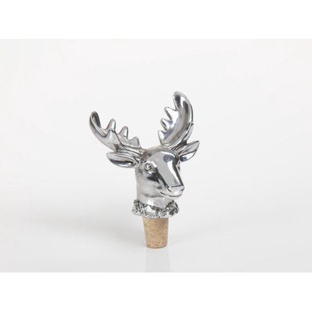 

Zodax Silver Moose Head Bottle Stopper