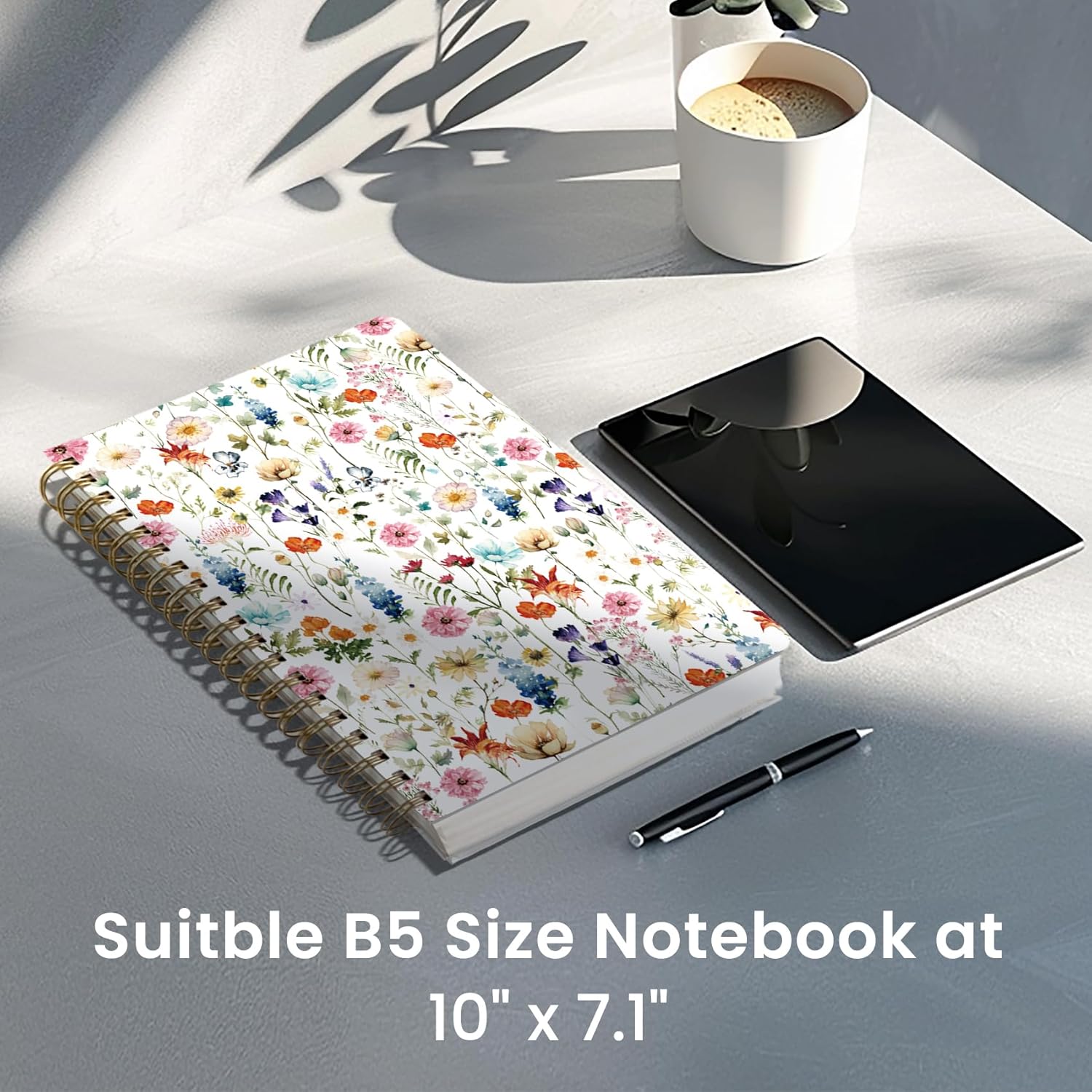 Ahot  Notebook Journal for Work, 300 Pages Thick B5 (7.1"x10") College Ruled Journal for Women & Writing, Hardcover Notebook for Note Taking, Perfect for Office Home School Supplies, Floral