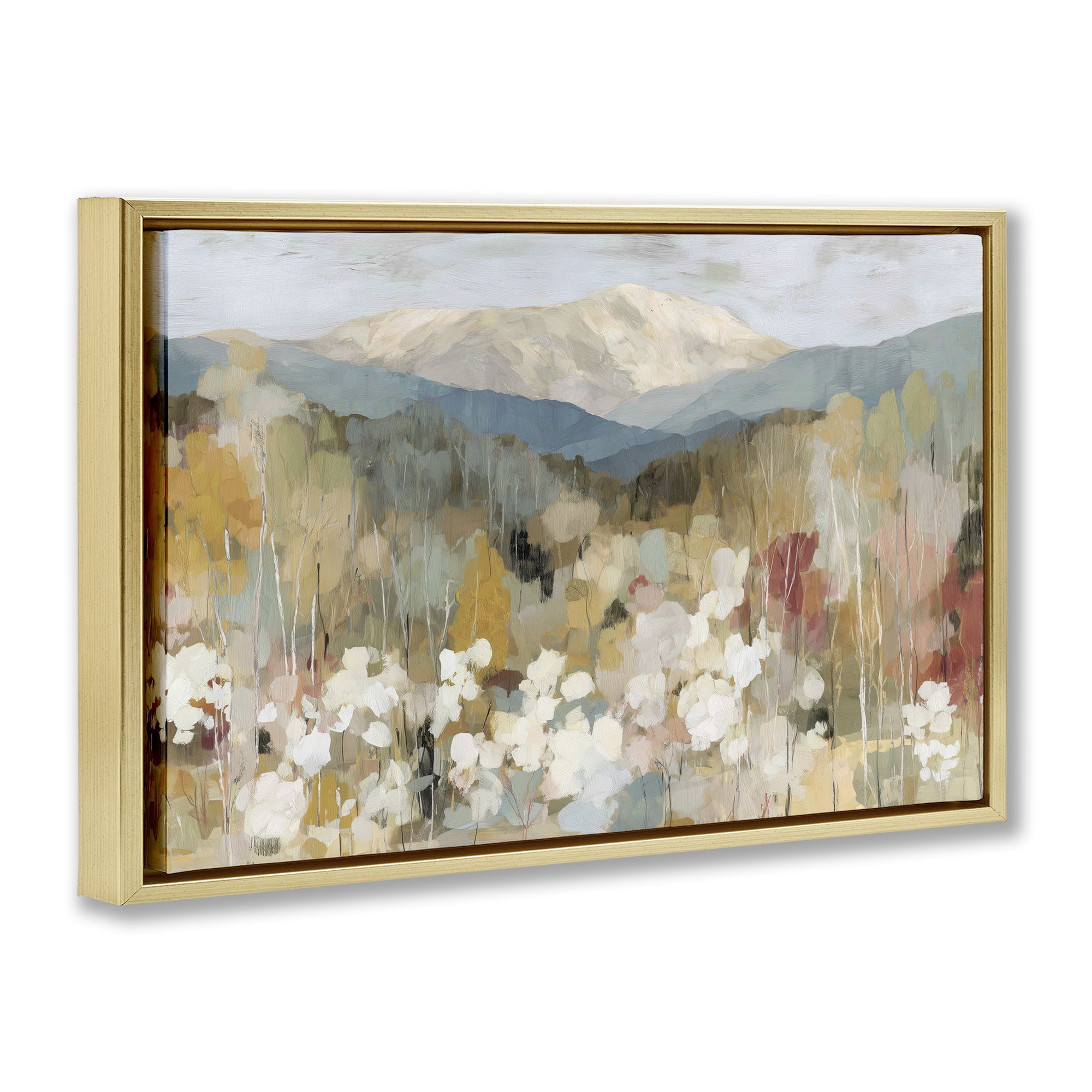 Stupell Industries Autumn Mountain Meadow Gold Framed Floater Canvas Wall Art, design by Chromatic Storm Studio