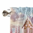thumbnail image 5 of Christmas Candy House Tree Kitchen Curtains and Valances Set, Gingerbread Marshmallow Winter Snow Pink Rod Pocket Window Valance Window Curtain Panels for Living Room Bedroom, 27.5x24in, 3 Pieces, 5 of 7