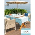 thumbnail image 4 of Outdoor Tablecloth with Umbrella Hole and Zipper, Happy Easter Rectangle Table Cloth 60x84 Inch Waterproof Tablecloth, Cute Gnomes Eggs Blue Bunny Flowers Border Picnic Table Cover for Patio Camping, 4 of 7