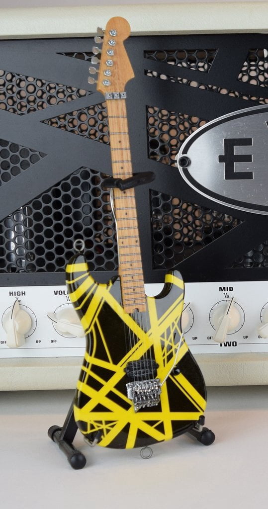 EVH - Eddie Van Halen - Bumblebee Black & Yellow Mini Guitar Replica Collectible