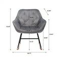 thumbnail image 7 of Comfortable Rocking Chair Accent Chair for Elderly and Adults, Home Rocking Accent Chair for Leisure Time, Modern Comfy Single Sofa Chair Rocker Armchair for Bedroom Living Room Office, Gray, 7 of 7