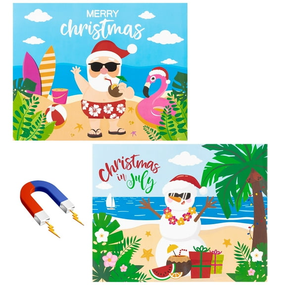 Haooryx Christmas Cruise Door Magnets, 2Pcs Waterproof Rectangular PVC Magnets for Garage Car Fridge Decor Supplies, 27.5 x 21.5cm