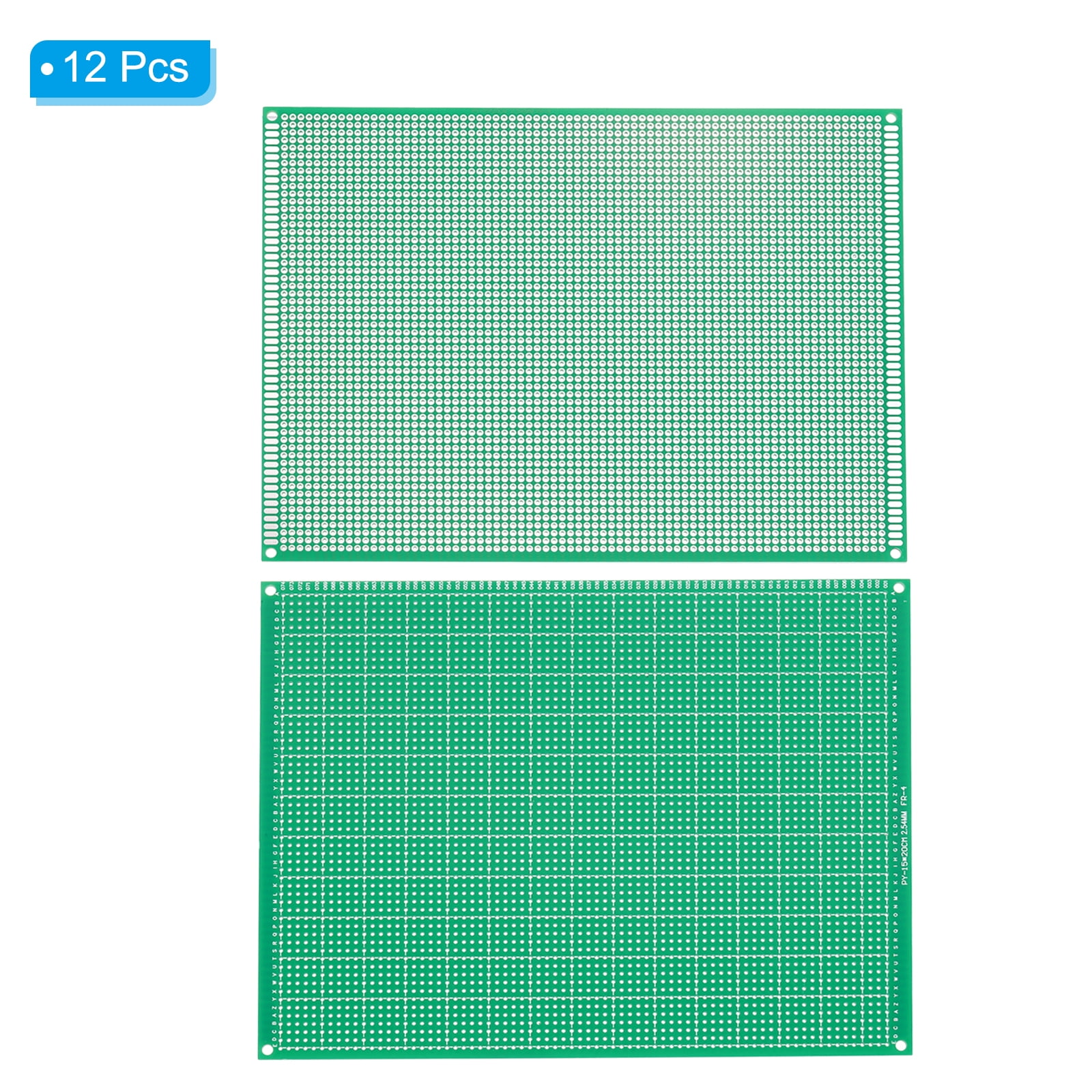 6" x 7.9" PCB Board Circuit, 12 Pcs Single Sided Prototype Solder Boards for Soldering and Electronic Project Circuit Boards Solderable Breadboard, Green