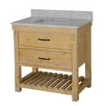 thumbnail image 2 of Birmingham 36" Bathroom Vanity with Driftwood Cabinet and Carrara Marble Top, 2 of 7