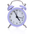 thumbnail image 1 of mini reloj despertador de campana doble reloj de escritorio de metal redondo reloj de pie para el hogar habitación cocina oficina luz púrpura brillar Electrónica, 1 of 5