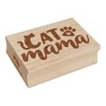 thumbnail image 1 of Cat Mama Mom Paw Print Rectangle Rubber Stamp Stamping Scrapbooking Crafting - Large 2.5in, 1 of 7