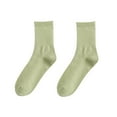 thumbnail image 2 of Flmtop Winter Solid Color Cotton Breathable Women Men Elastic Soft Middle Tube Socks, 2 of 7