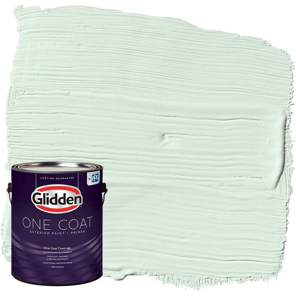 Glidden One Coat Exterior Paint and Primer, Tint Of Green / Green, 1