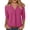 Hot Pink, variant on Atogsazn Womens Linen 3/4 Sleeve Shirt Summer Pleated Dressy Casual Blouse V Neck Tops Tunic Outfit Khaki XXXL Fashion