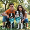 thumbnail image 3 of Dog Bandana 1 Pack,Blue Marble Gold Line Pattern Bandanas for Dogs,Cat Bandana,Small/ Large Dog Bandana 2 Size,Dog Bandanas, 3 of 6