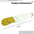 thumbnail image 4 of Sheepskin Leather Beekeeper's Glove, Long Canvas Sleeve Beekeeping Gloves, Beekeeper's Tool, Yellow/White Protective Beekeeping Gloves, 4 of 5
