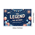 thumbnail image 2 of Decorative Design Retirement Banner Colorful Balloons The Legend Has Retired Polyester Material Party Decoration for Retirement Party Ceremony Indoor Celebration, 2 of 3