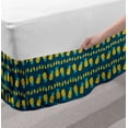 thumbnail image 2 of Hipster Bed Skirt, Tropical Pineapples Illustration in Geometric Exotic Flat Style Art, Elastic Bedskirt Dust Ruffle Wrap Around for Bedding Decor, 4 Sizes, Yellow and Petrol Blue, by Ambesonne, 2 of 2