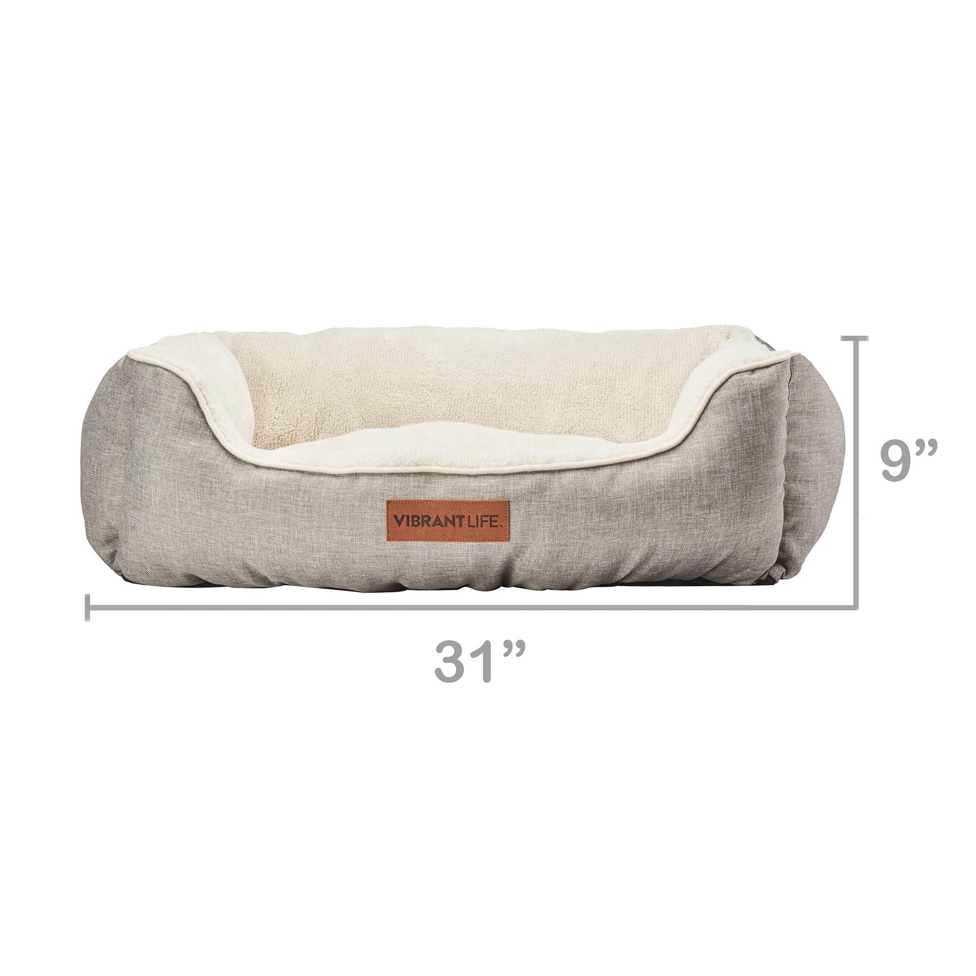 Vibrant Life Urban Lounger Pet Bed, Medium, Beige