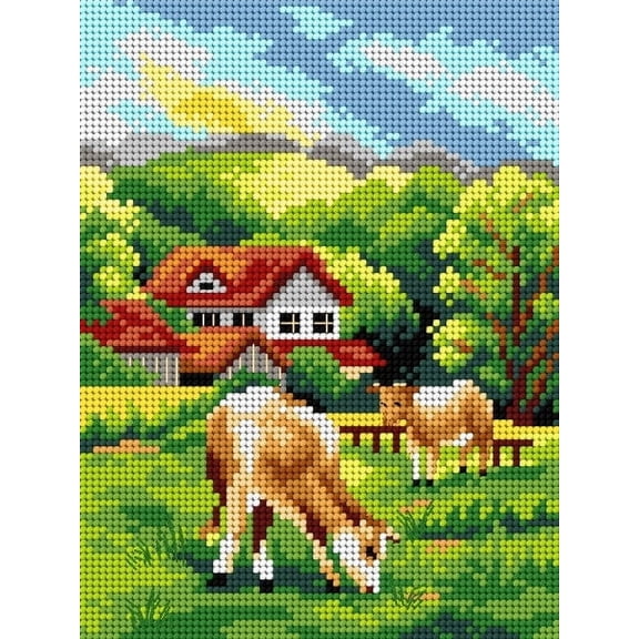 Needlepoint canvas for halfstitch without yarn Grassland 2635F - Printed Tapestry Canvas