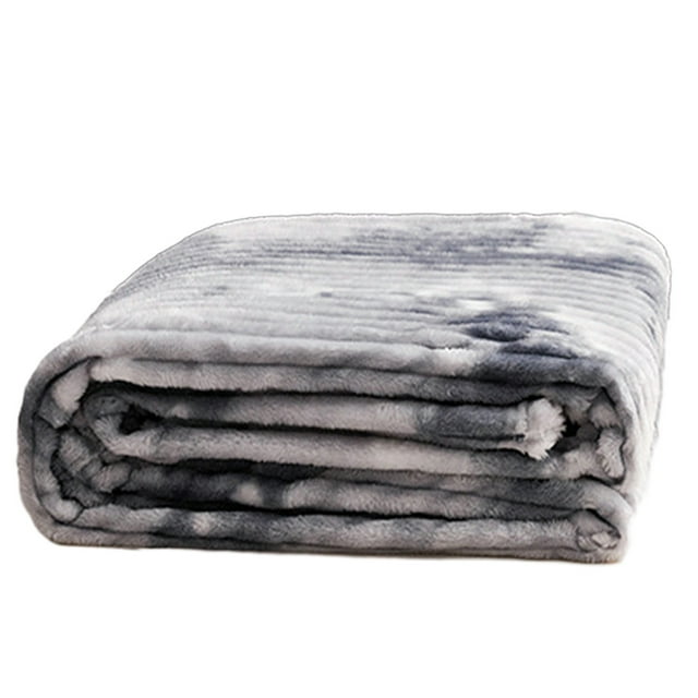 Ohufall Comfortable And Breathable Printed Drawstring Scandinavian Tie-type Flannel Velvet Throw Blanket Office Air Conditioning Blanket