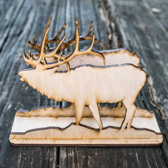 Hip Flask Plus Raw Wood Craft Elk Napkin Holder - Rustic Napkin Organizer