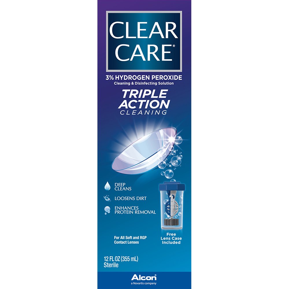 CLEAR CARE Contact Lens Cleaning and Disinfecting Solution, 12 oz