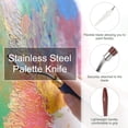 thumbnail image 3 of Uxcell 3 Pcs Stainless Steel Palette Knife, No.5 Professional Art Spatula Oil Painting Accessories Color Mixing Scraper with Wood Handle, Great for Canvas Acrylic (Red Brown, 8.19-Inch), 3 of 6